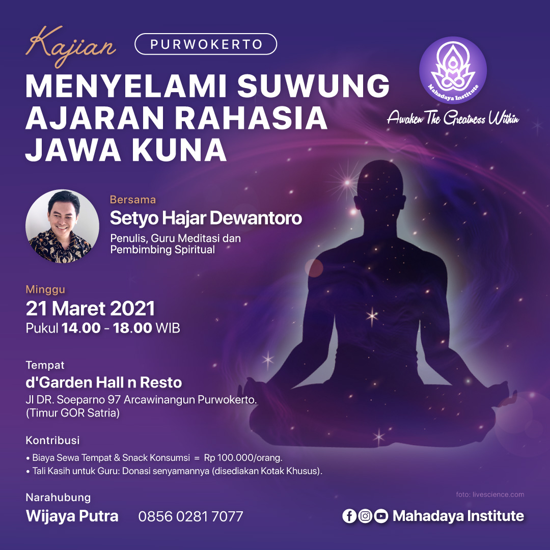 Menyelami Suwung Ajaran Rahasia Jawa Kuna, Puwokerto 21 Maret 2021
