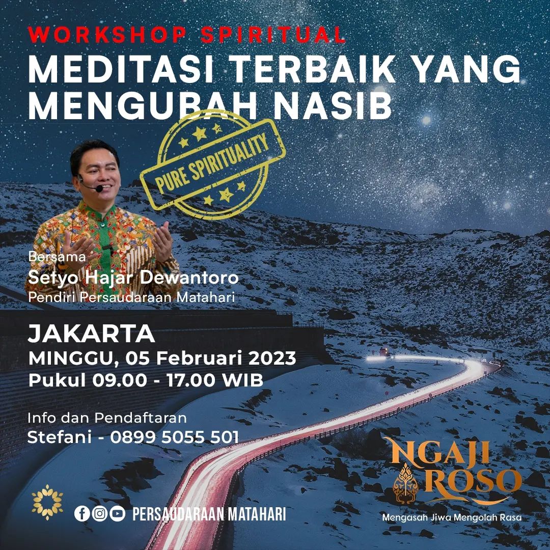 WORKSHOP MEDITASI TERBAIK YANG MENGUBAH NASIB WORKSHOP MEDITASI TERBAIK YANG MENGUBAH NASIB