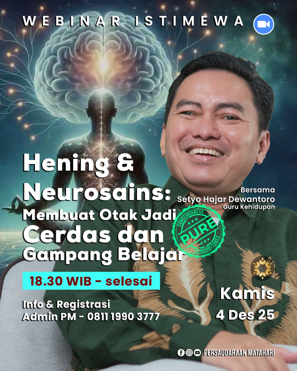 Webinar Hening & Neurosains: Membuat Otak Jadi Cerdas dan Gampang Belajar