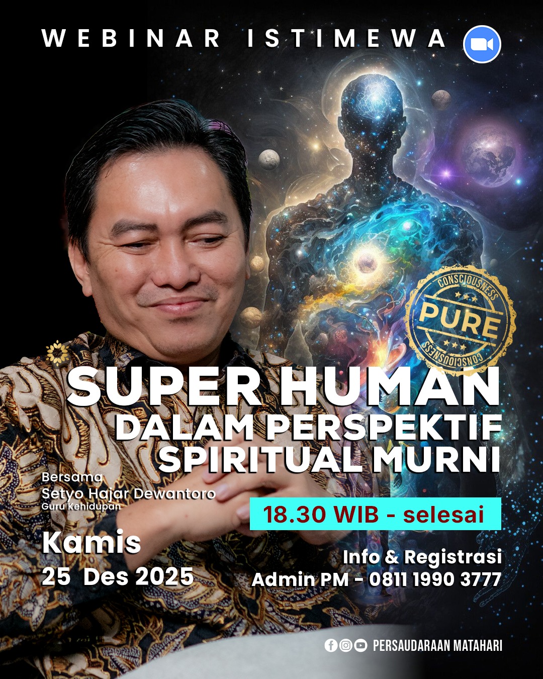 WEBINAR SUPERHUMAN DALAM PERSFEKTIF  SPIRITUAL MURNI