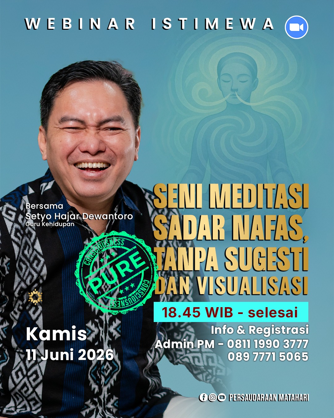 Seni Meditasi Sadar Nafas, Tanpa Sugesti dan Visualisasi